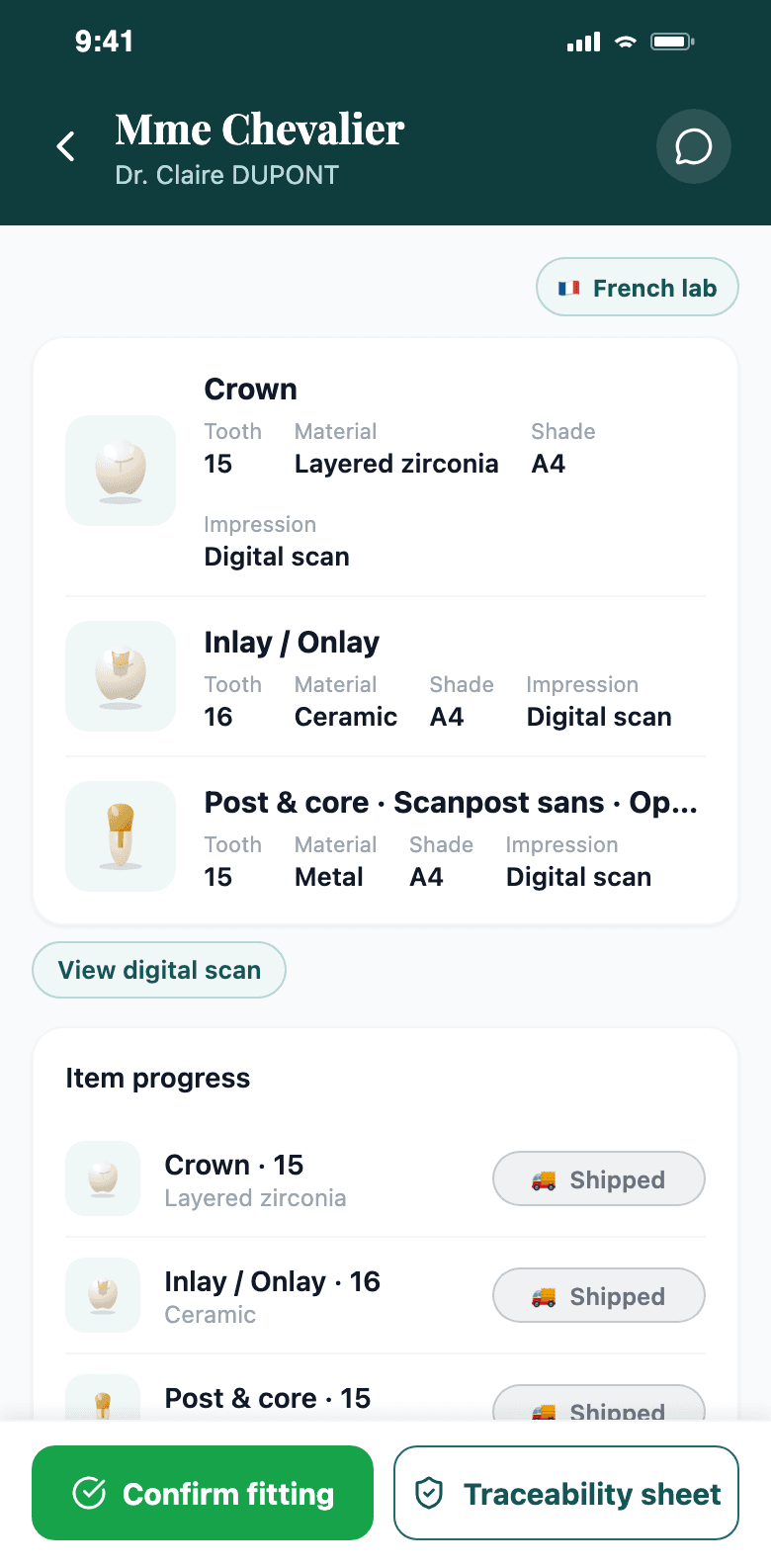 Piece-by-piece tracking